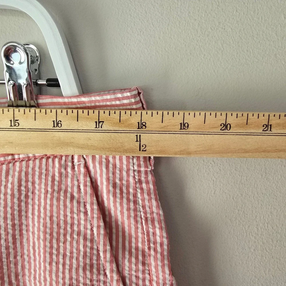 Polo Golf Ralph Lauren‎ Mens 36 Pink White Seersucker Striped Shorts Preppy Y2K